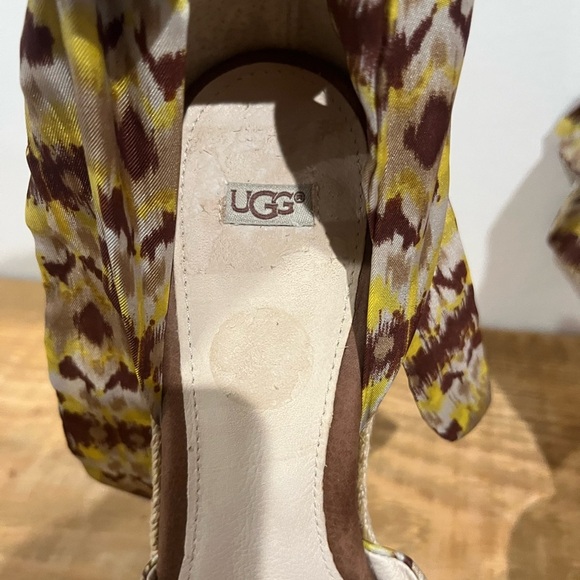 Ugg Womens‎ Lucianna yellow and brown heel wedges - Picture 5 of 9